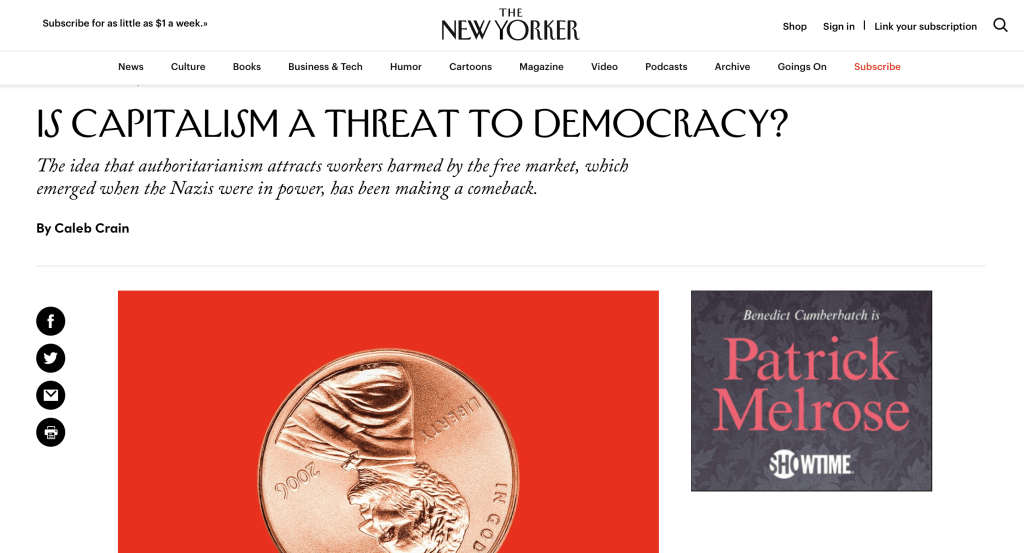 Democracy versus capitalism